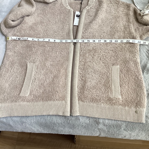 NWT Olsen zip up beige Sweater size XL - Picture 5 of 8